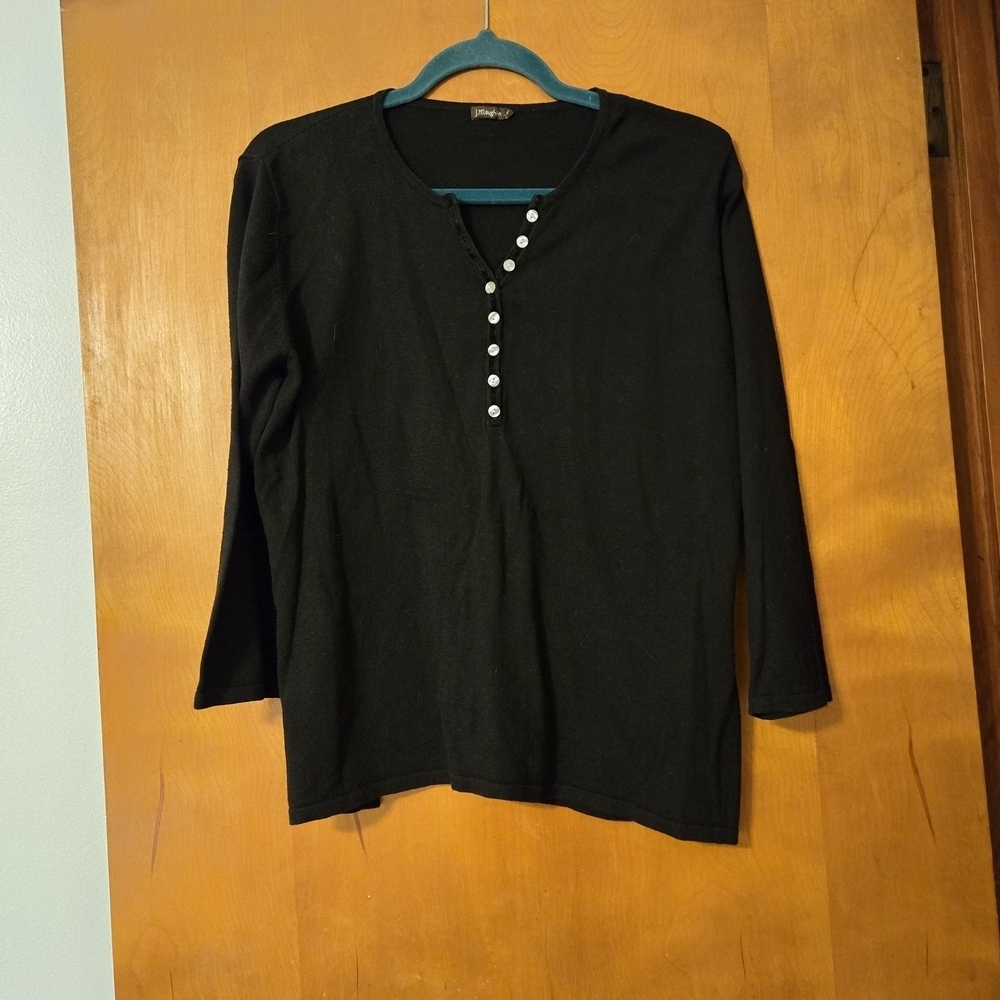 J Mclaughlin Black Long Sleeve Sweater Size XL